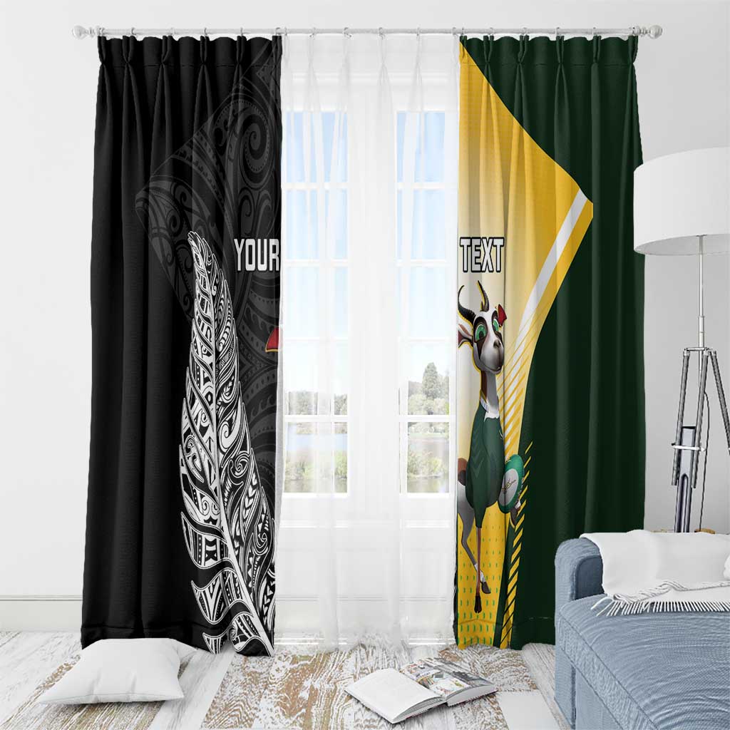 New Zealand and South Africa Rugby Custom Window Curtain Maori Silver Fern Springbok Together - Vibe Hoodie