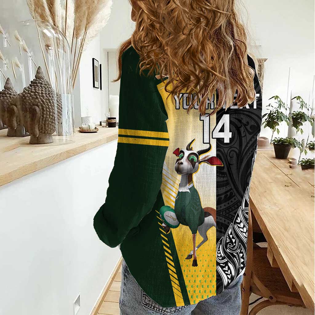 New Zealand and South Africa Rugby Custom Women Casual Shirt Maori Silver Fern Springbok Together - Vibe Hoodie