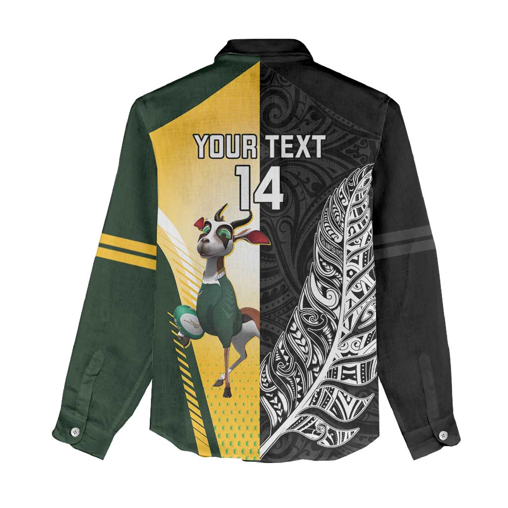 New Zealand and South Africa Rugby Custom Women Casual Shirt Maori Silver Fern Springbok Together - Vibe Hoodie