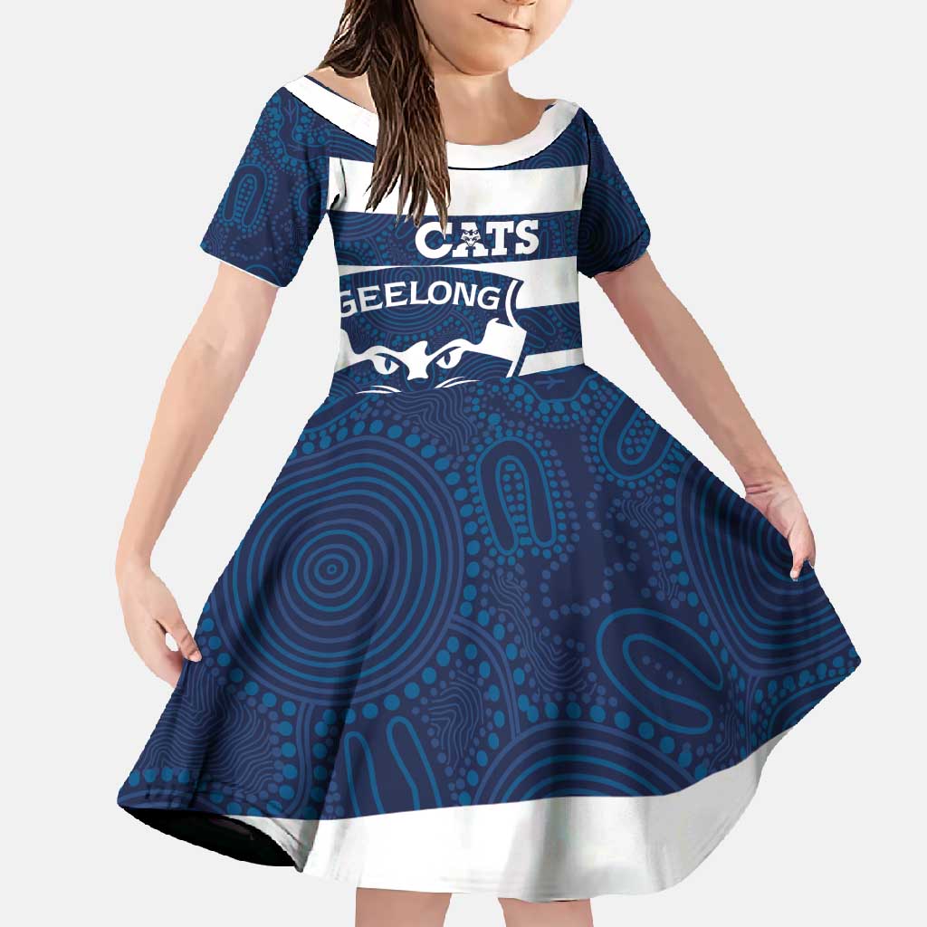 AFL Cats Football Custom Family Matching Mermaid Dress and Hawaiian Shirt Geelong Proud Indigenous Art - Vibe Hoodie