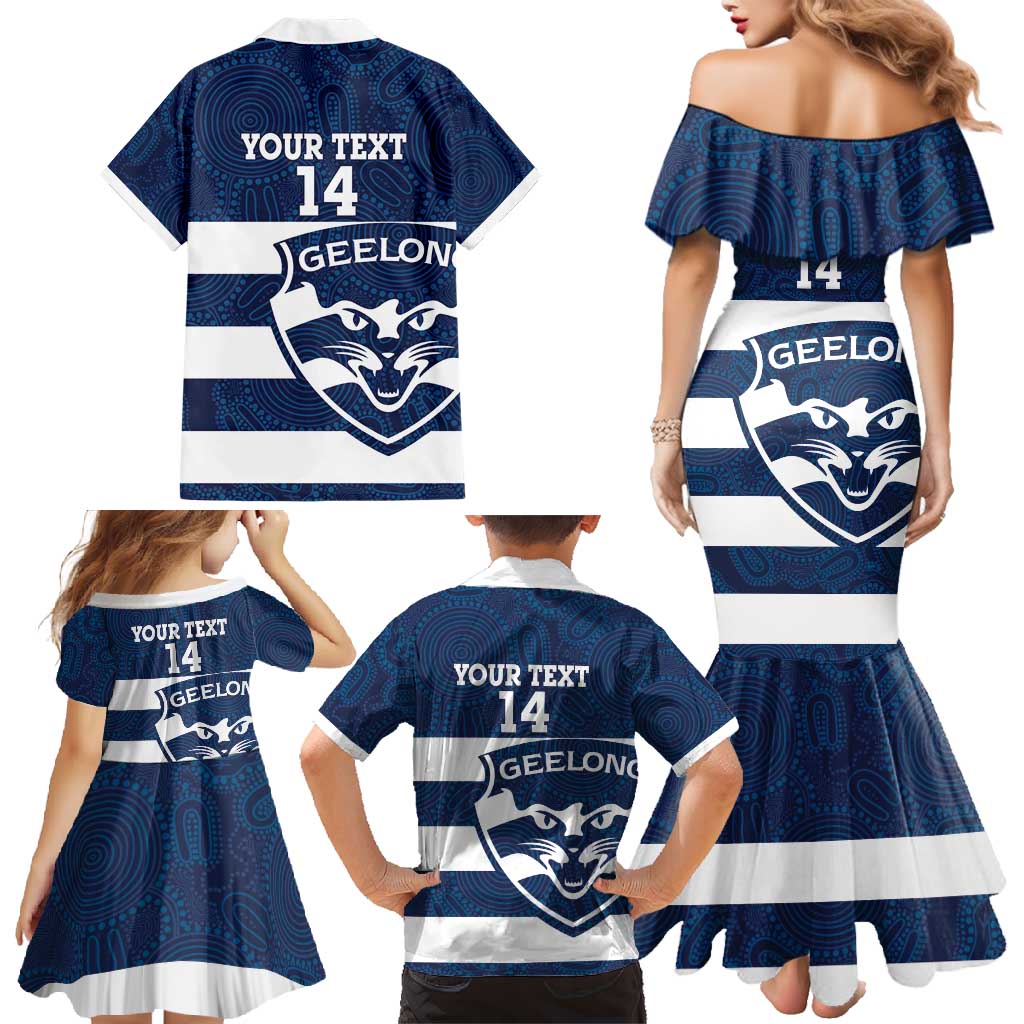 AFL Cats Football Custom Family Matching Mermaid Dress and Hawaiian Shirt Geelong Proud Indigenous Art - Vibe Hoodie