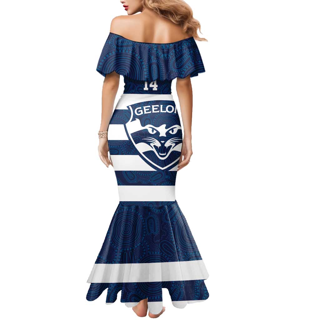 AFL Cats Football Custom Family Matching Mermaid Dress and Hawaiian Shirt Geelong Proud Indigenous Art - Vibe Hoodie