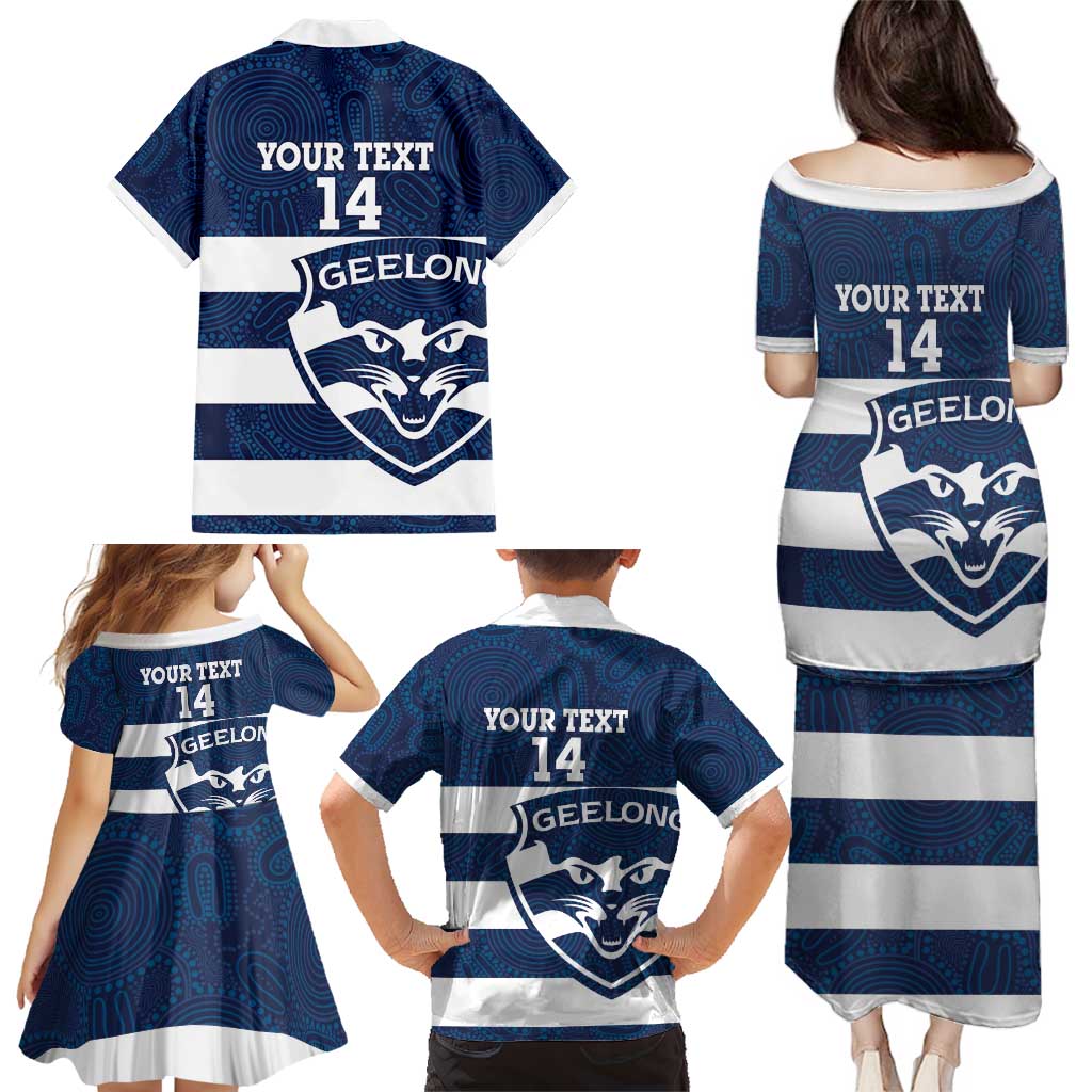 AFL Cats Football Custom Family Matching Puletasi and Hawaiian Shirt Geelong Proud Indigenous Art - Vibe Hoodie