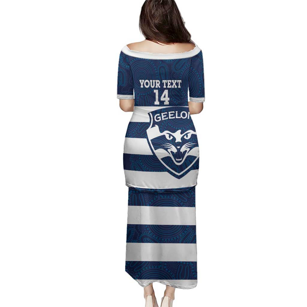 AFL Cats Football Custom Family Matching Puletasi and Hawaiian Shirt Geelong Proud Indigenous Art - Vibe Hoodie