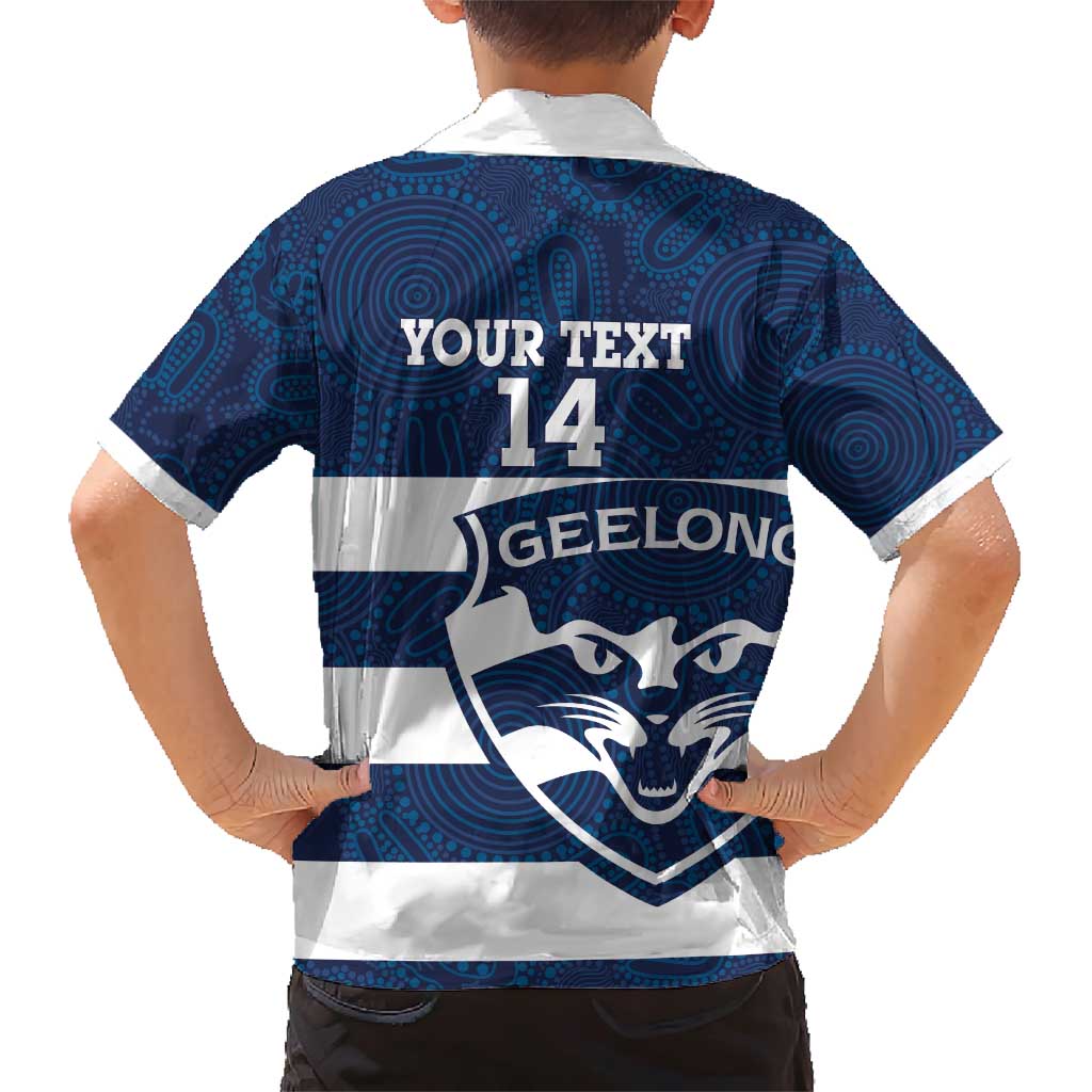 AFL Cats Football Custom Family Matching Short Sleeve Bodycon Dress and Hawaiian Shirt Geelong Proud Indigenous Art - Vibe Hoodie