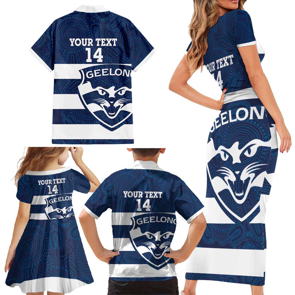 AFL Cats Football Custom Family Matching Short Sleeve Bodycon Dress and Hawaiian Shirt Geelong Proud Indigenous Art - Vibe Hoodie