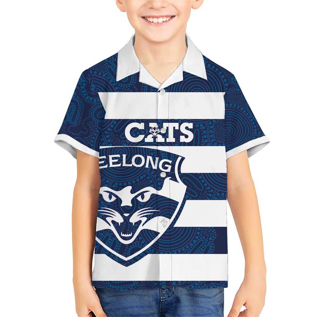 AFL Cats Football Custom Family Matching Short Sleeve Bodycon Dress and Hawaiian Shirt Geelong Proud Indigenous Art - Vibe Hoodie
