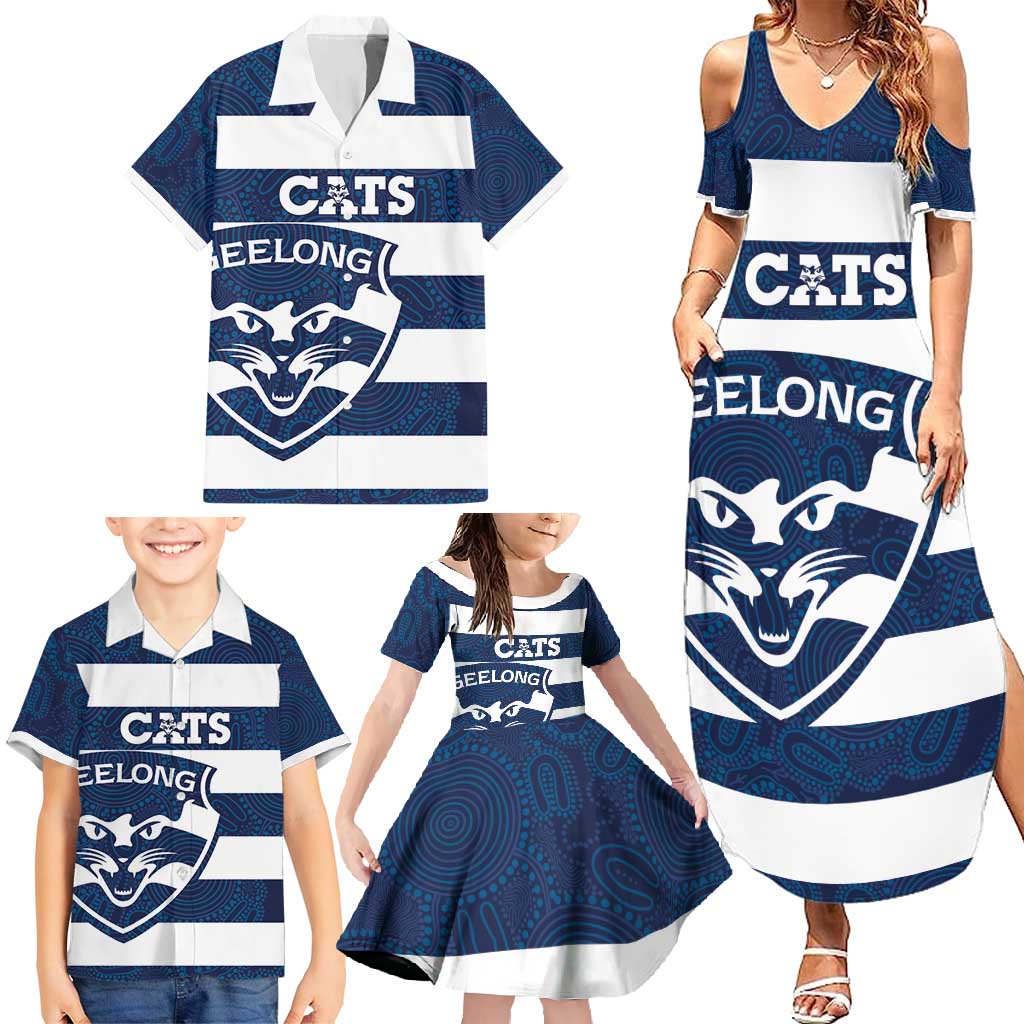 AFL Cats Football Custom Family Matching Summer Maxi Dress and Hawaiian Shirt Geelong Proud Indigenous Art - Vibe Hoodie