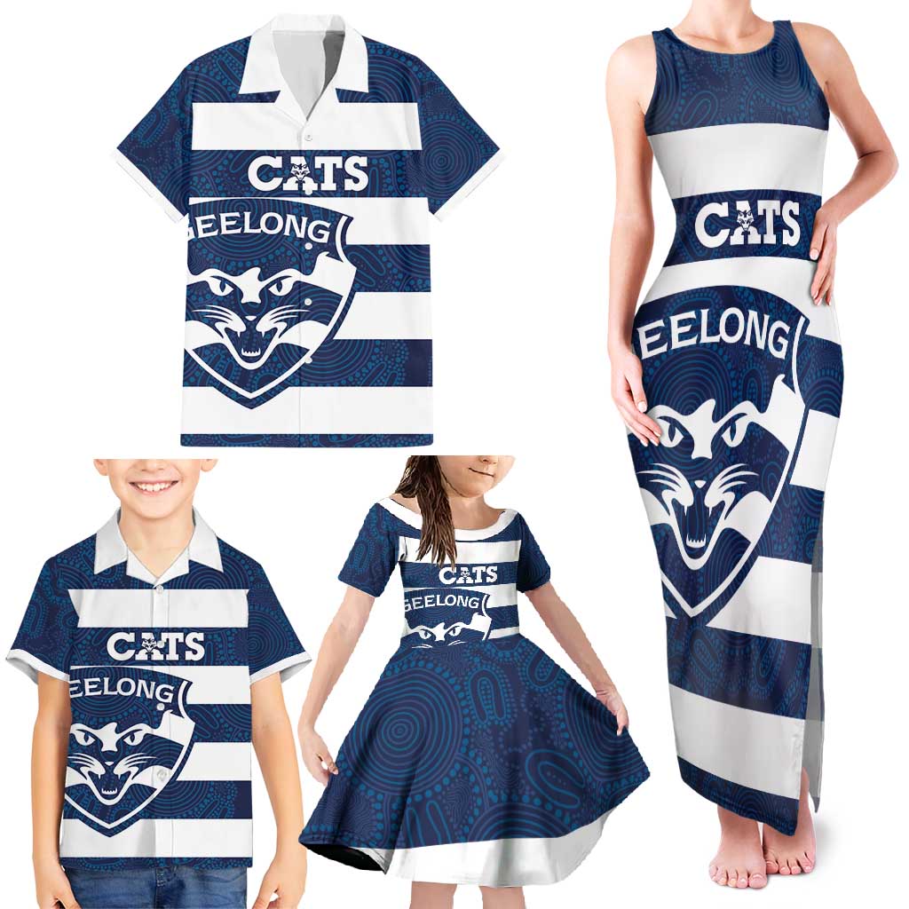 AFL Cats Football Custom Family Matching Tank Maxi Dress and Hawaiian Shirt Geelong Proud Indigenous Art - Vibe Hoodie