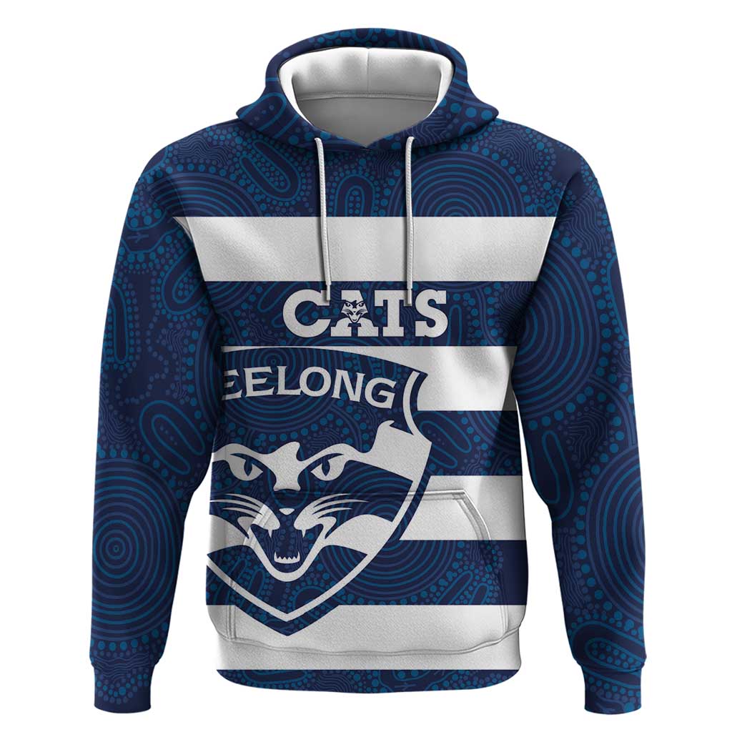 AFL Cats Football Custom Hoodie Geelong Proud Indigenous Art - Vibe Hoodie