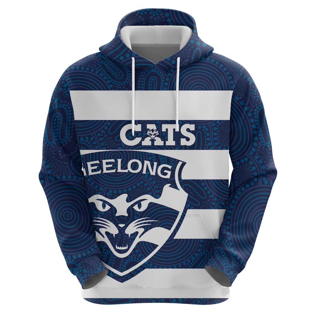 AFL Cats Football Custom Hoodie Geelong Proud Indigenous Art - Vibe Hoodie