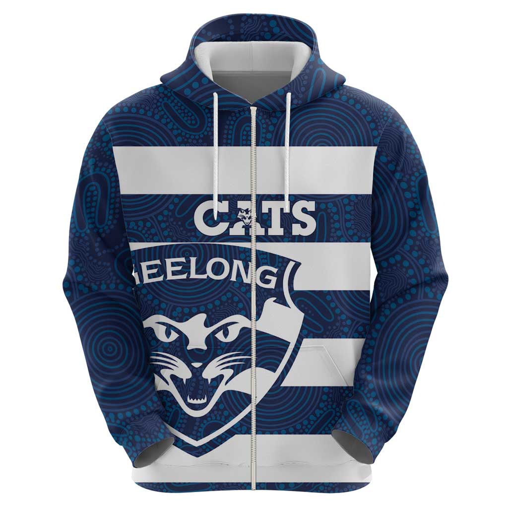AFL Cats Football Custom Hoodie Geelong Proud Indigenous Art - Vibe Hoodie