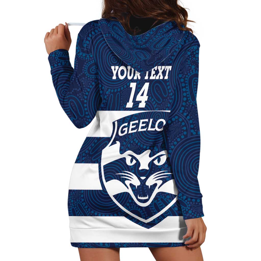 AFL Cats Football Custom Hoodie Dress Geelong Proud Indigenous Art - Vibe Hoodie
