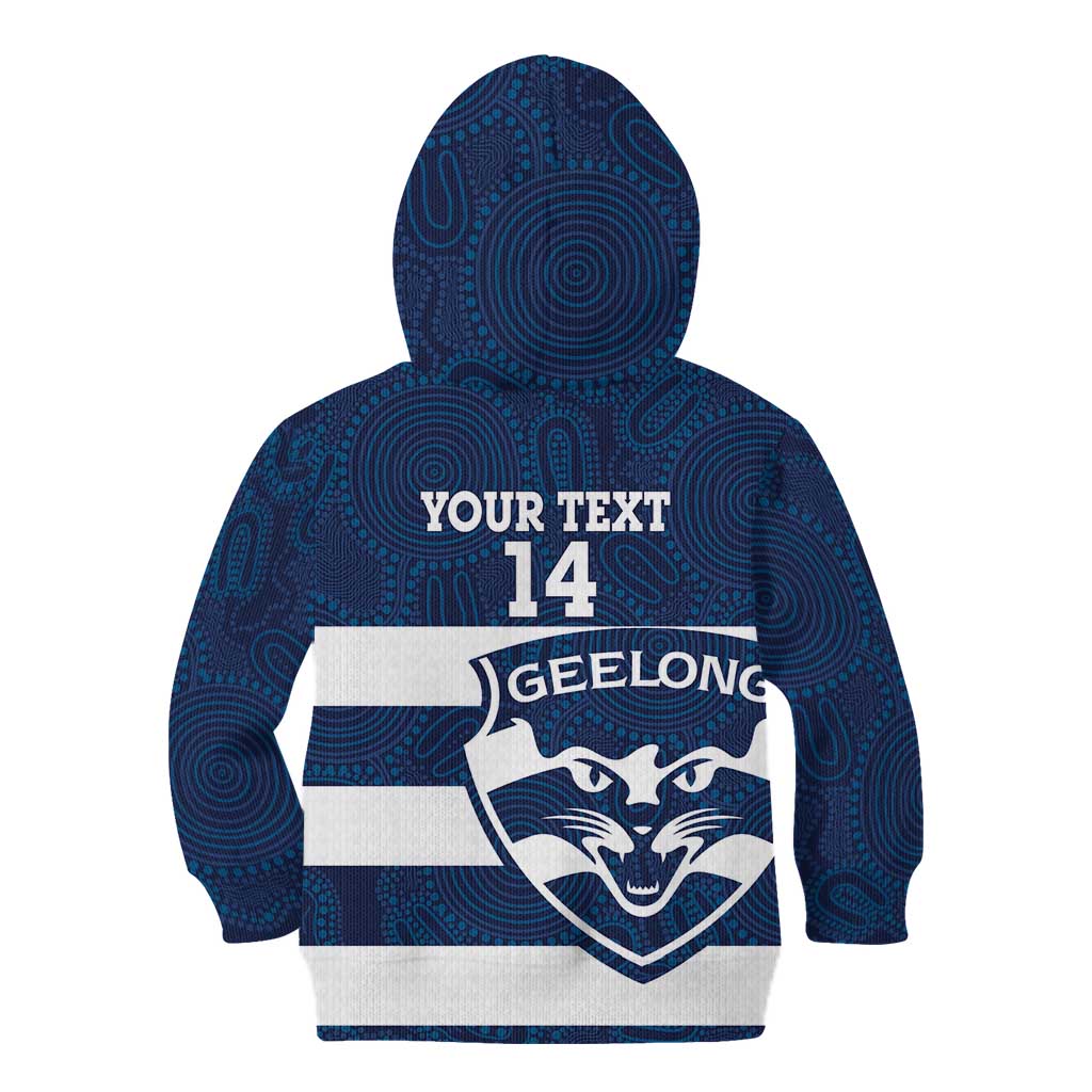 AFL Cats Football Custom Kid Hoodie Geelong Proud Indigenous Art - Vibe Hoodie