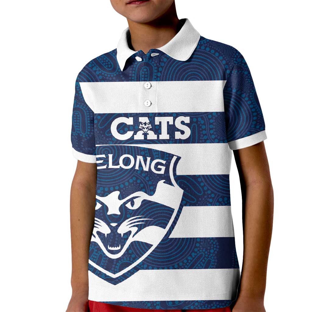 AFL Cats Football Custom Kid Polo Shirt Geelong Proud Indigenous Art - Vibe Hoodie