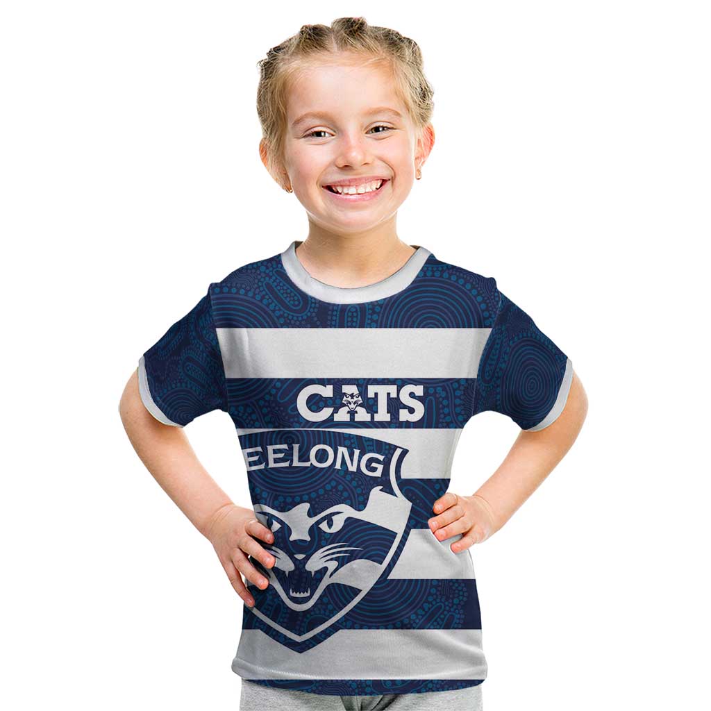 AFL Cats Football Custom Kid T Shirt Geelong Proud Indigenous Art - Vibe Hoodie