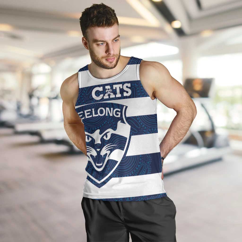 AFL Cats Football Custom Men Tank Top Geelong Proud Indigenous Art - Vibe Hoodie