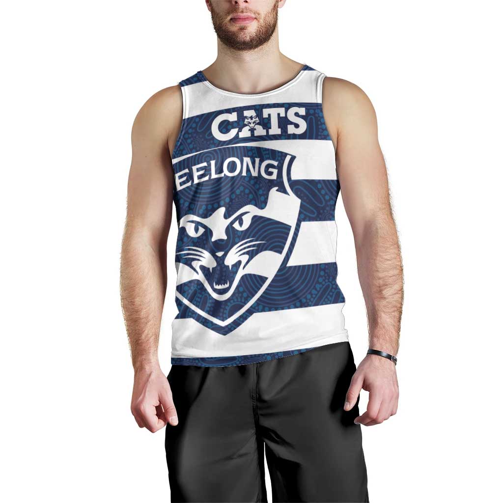 AFL Cats Football Custom Men Tank Top Geelong Proud Indigenous Art - Vibe Hoodie