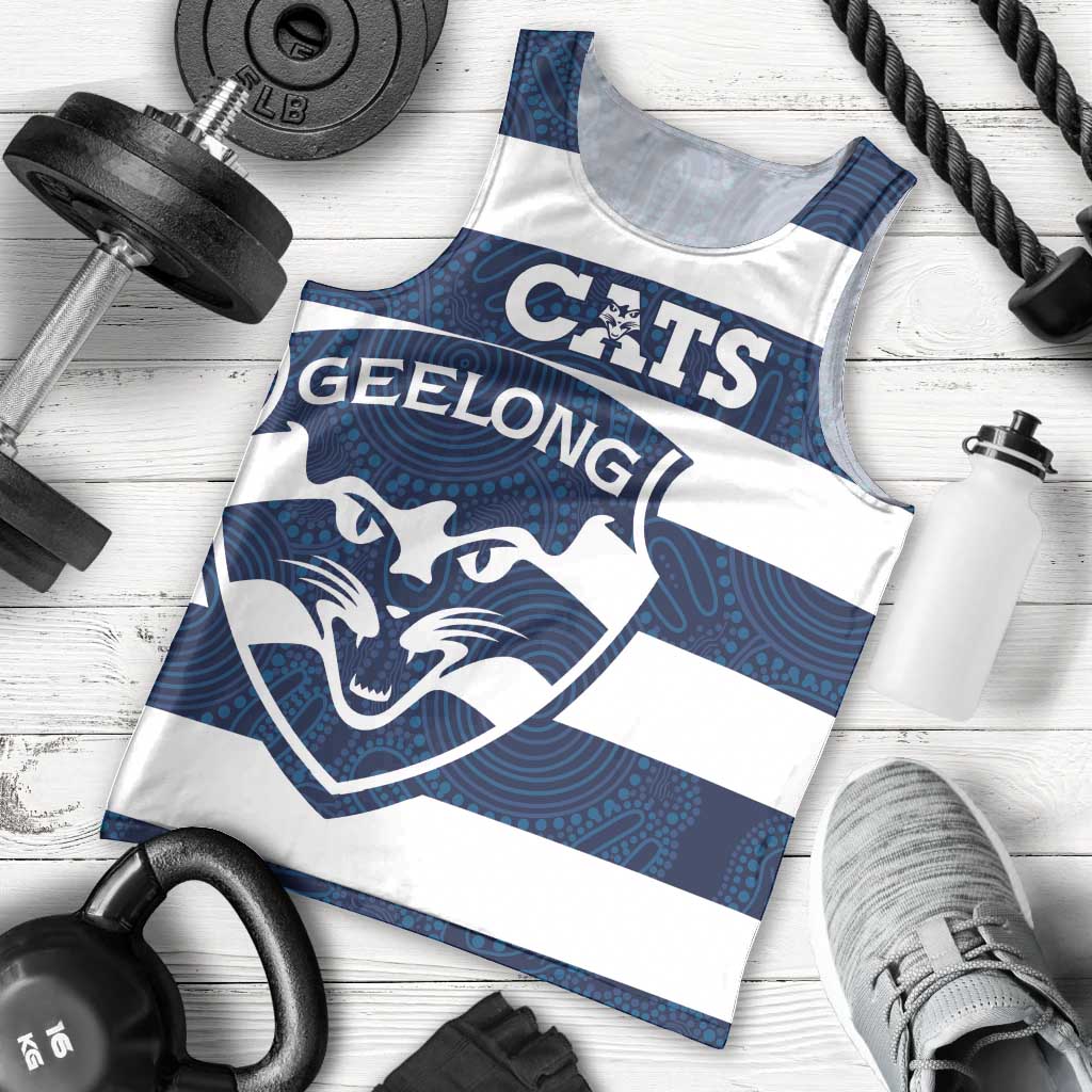 AFL Cats Football Custom Men Tank Top Geelong Proud Indigenous Art - Vibe Hoodie