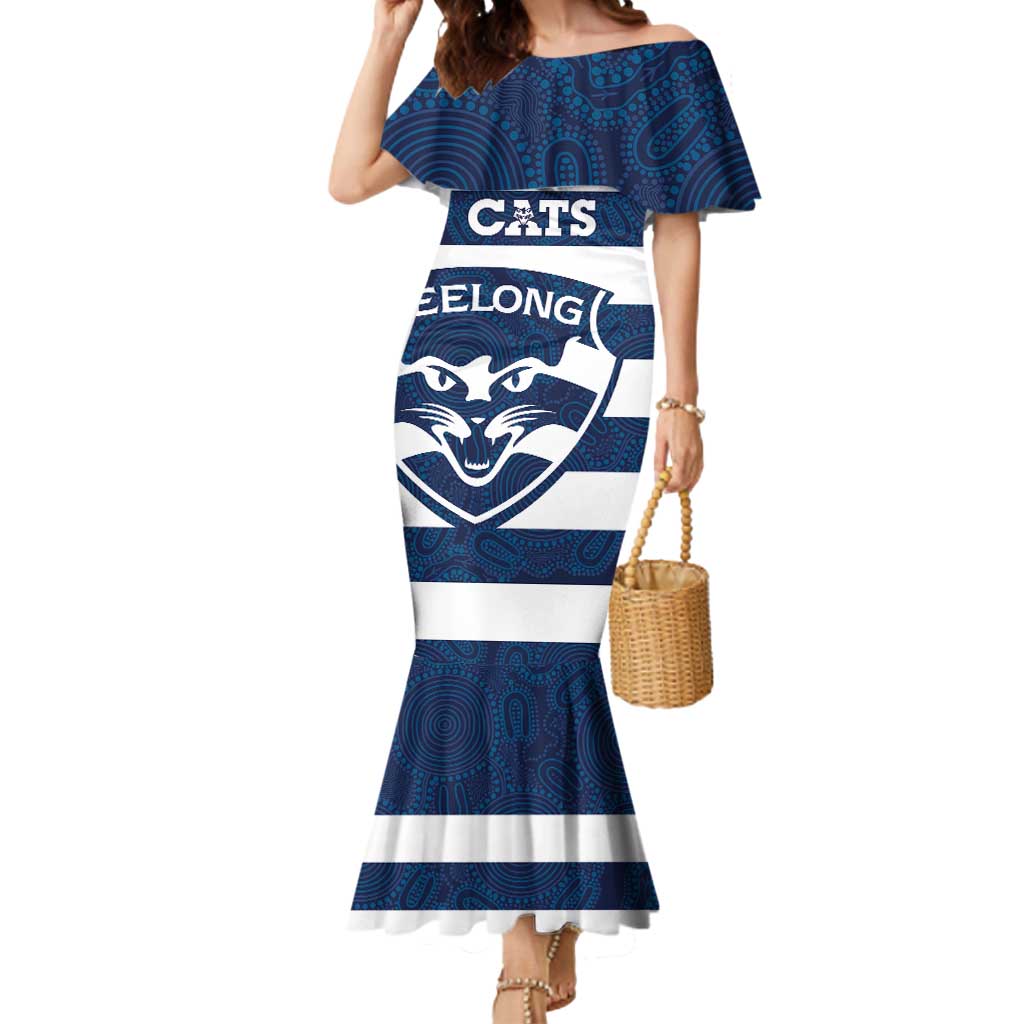 AFL Cats Football Custom Mermaid Dress Geelong Proud Indigenous Art - Vibe Hoodie