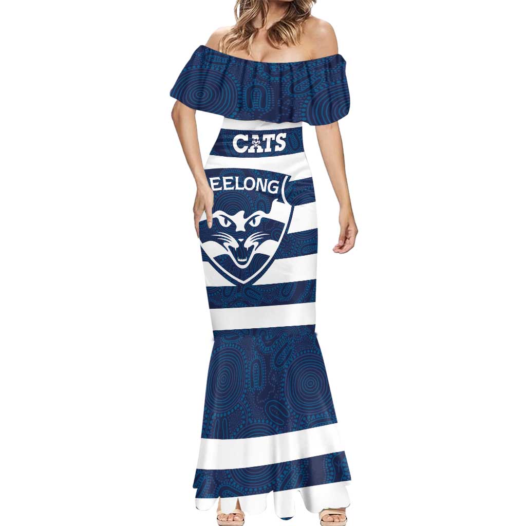 AFL Cats Football Custom Mermaid Dress Geelong Proud Indigenous Art - Vibe Hoodie