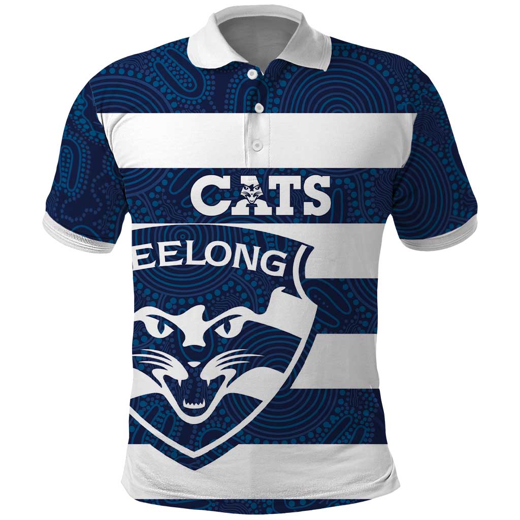 AFL Cats Football Custom Polo Shirt Geelong Proud Indigenous Art - Vibe Hoodie