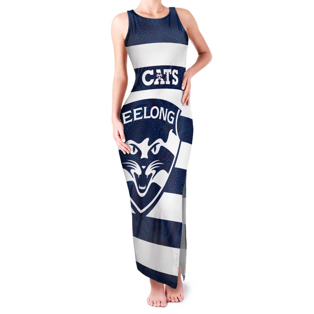 AFL Cats Football Custom Tank Maxi Dress Geelong Proud Indigenous Art - Vibe Hoodie