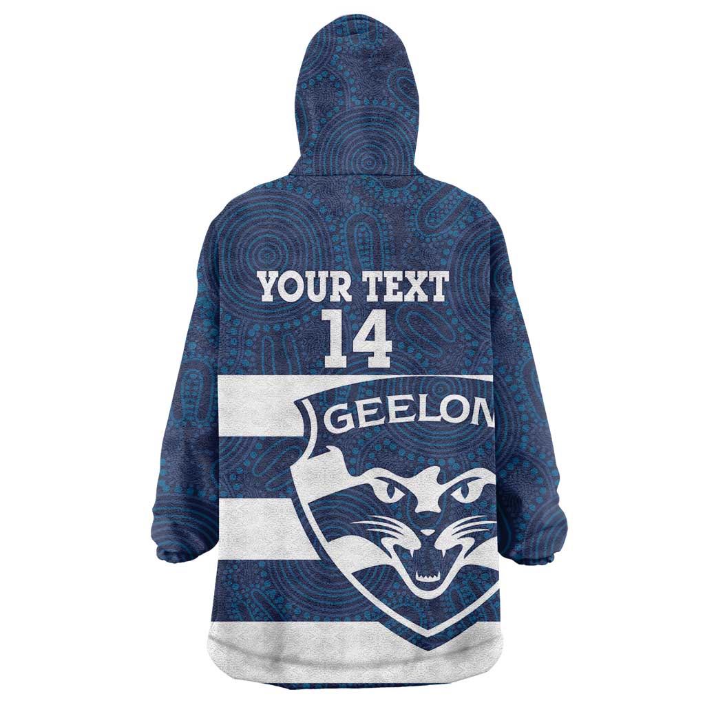 AFL Cats Football Custom Wearable Blanket Hoodie Geelong Proud Indigenous Art - Vibe Hoodie