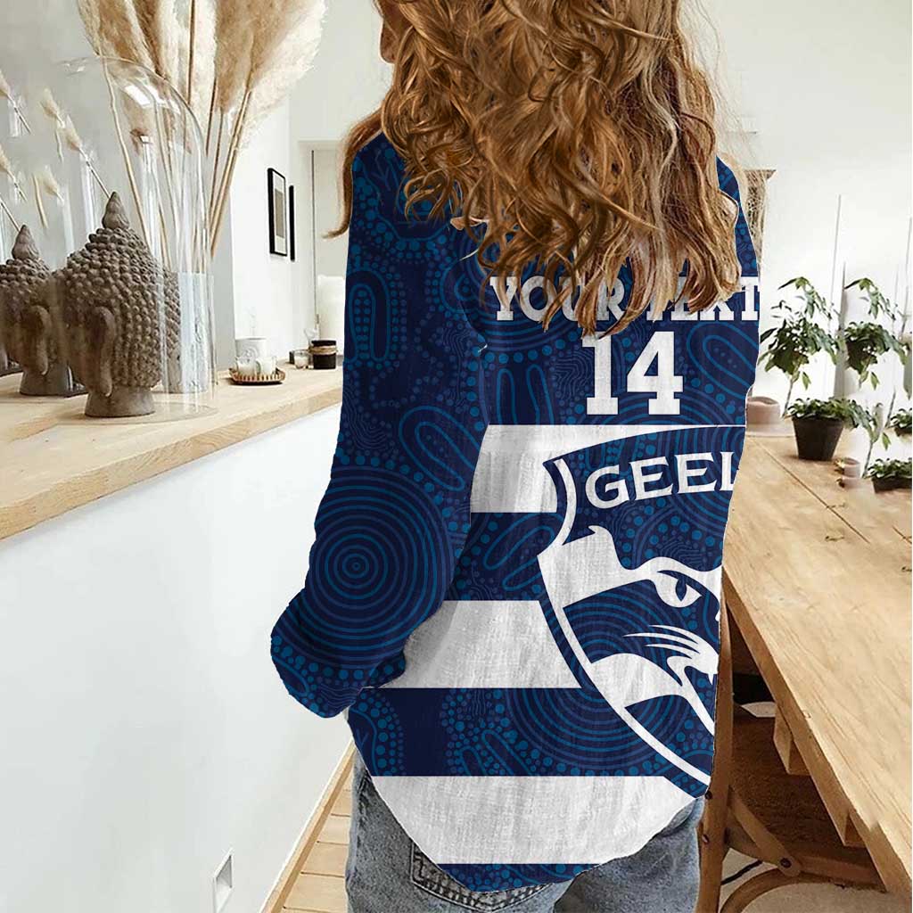 AFL Cats Football Custom Women Casual Shirt Geelong Proud Indigenous Art - Vibe Hoodie