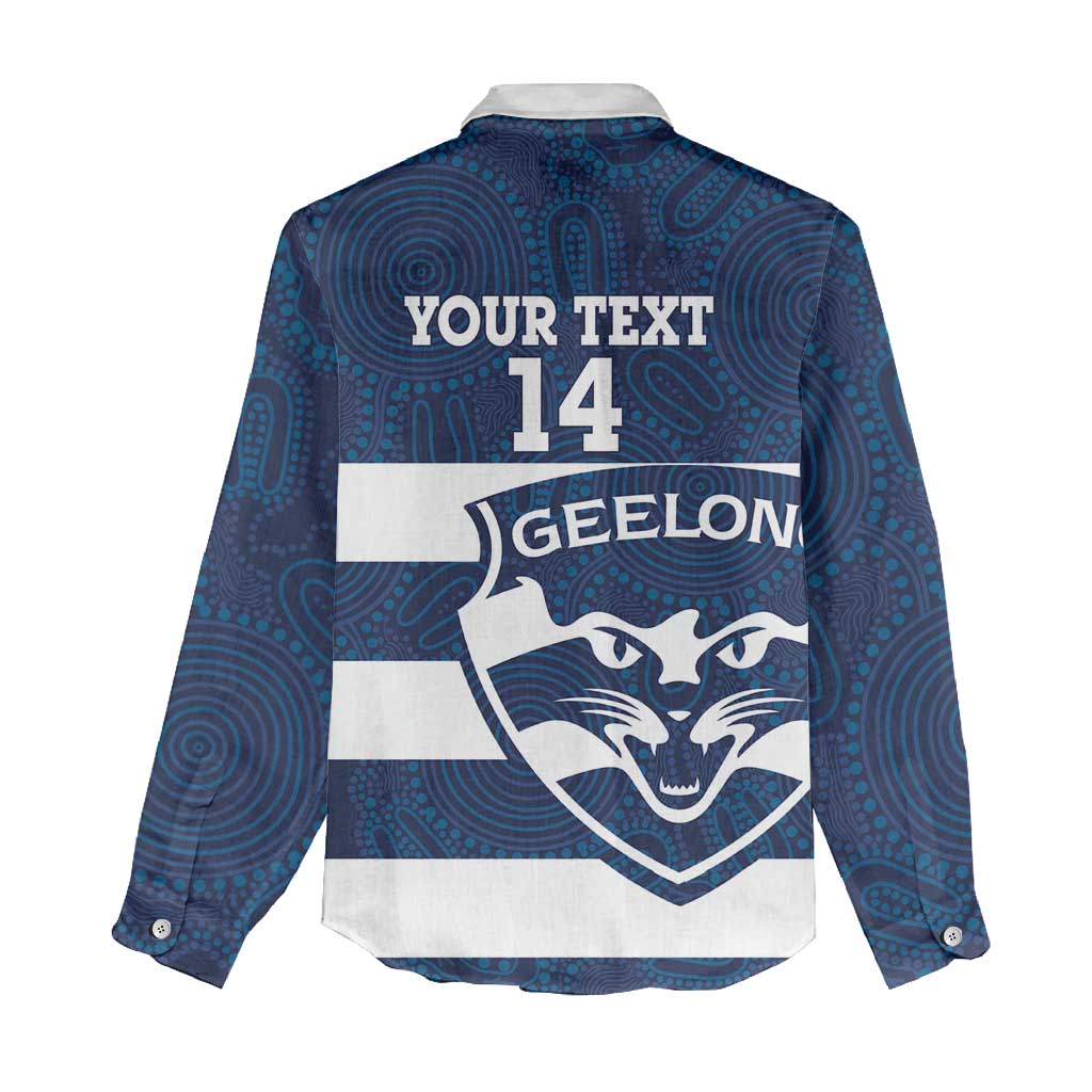 AFL Cats Football Custom Women Casual Shirt Geelong Proud Indigenous Art - Vibe Hoodie