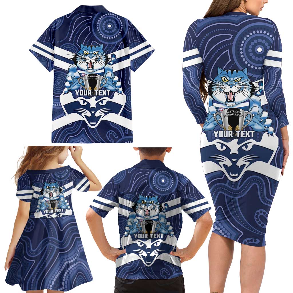AFL Cats Football Personalised Family Matching Long Sleeve Bodycon Dress and Hawaiian Shirt Final Geelong Premiers Trophy Aboriginal - Vibe Hoodie