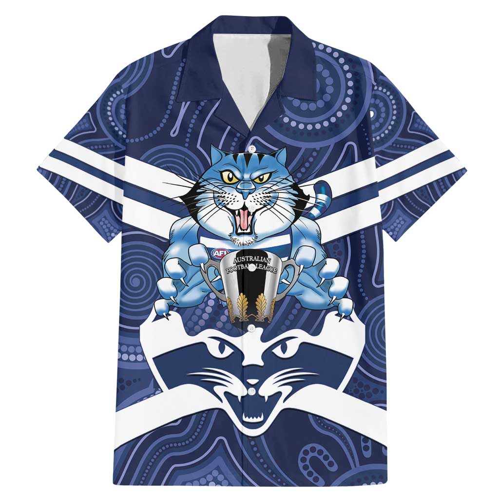 AFL Cats Football Personalised Family Matching Mermaid Dress and Hawaiian Shirt Final Geelong Premiers Trophy Aboriginal - Vibe Hoodie