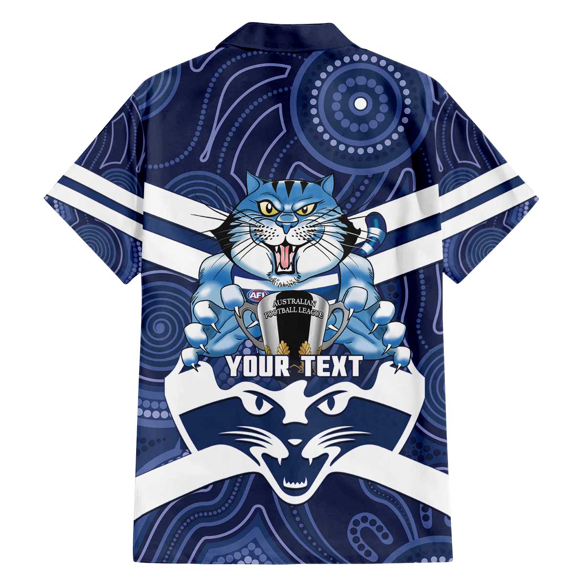AFL Cats Football Personalised Family Matching Off The Shoulder Long Sleeve Dress and Hawaiian Shirt Final Geelong Premiers Trophy Aboriginal - Vibe Hoodie