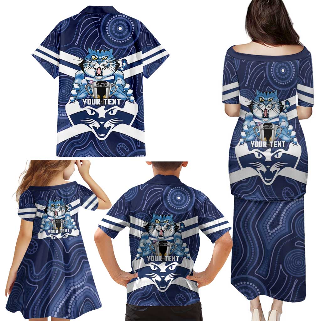 AFL Cats Football Personalised Family Matching Puletasi and Hawaiian Shirt Final Geelong Premiers Trophy Aboriginal - Vibe Hoodie
