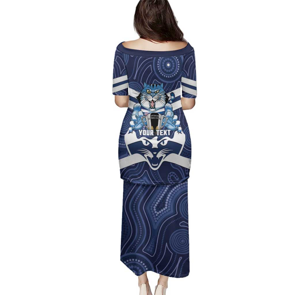 AFL Cats Football Personalised Family Matching Puletasi and Hawaiian Shirt Final Geelong Premiers Trophy Aboriginal - Vibe Hoodie