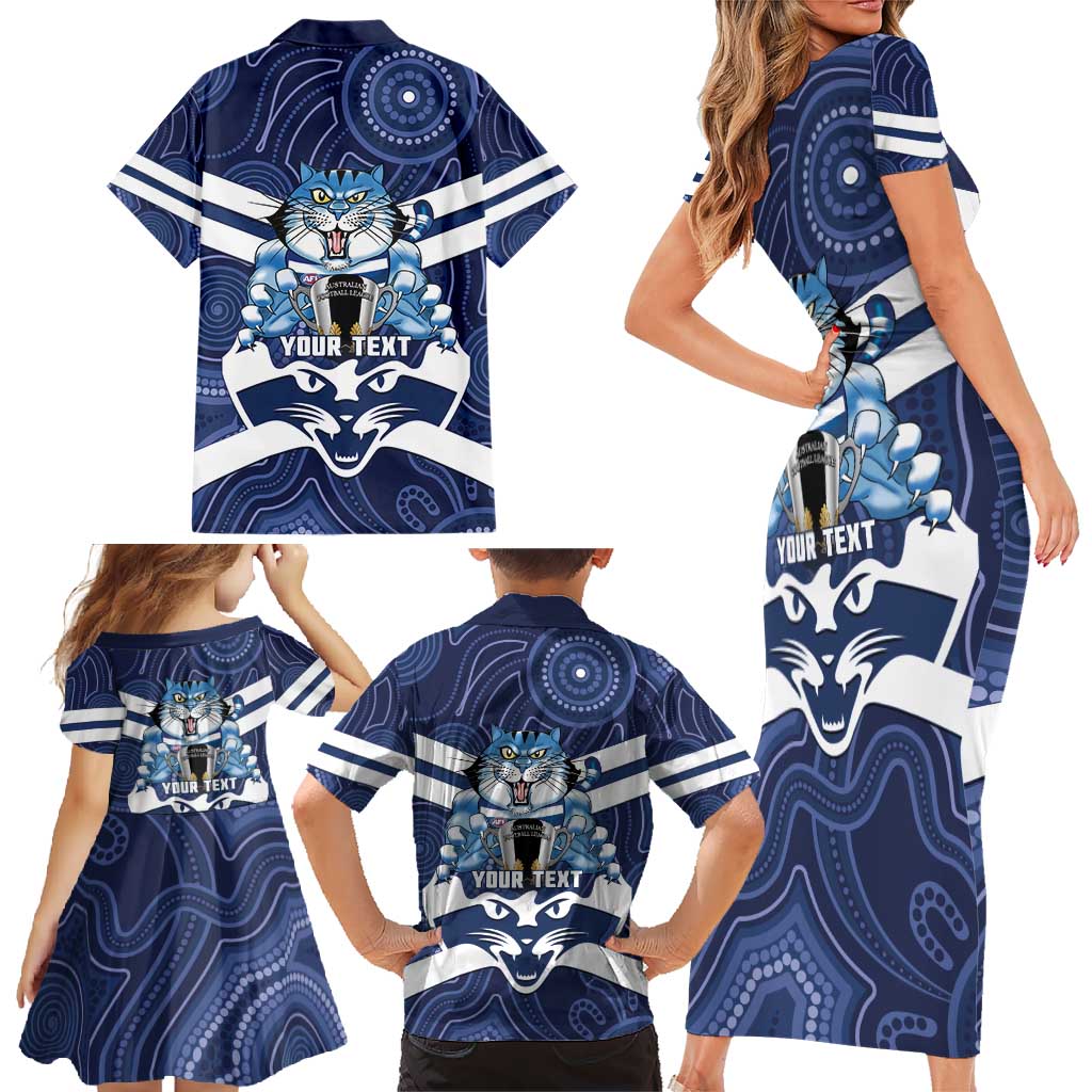 AFL Cats Football Personalised Family Matching Short Sleeve Bodycon Dress and Hawaiian Shirt Final Geelong Premiers Trophy Aboriginal - Vibe Hoodie