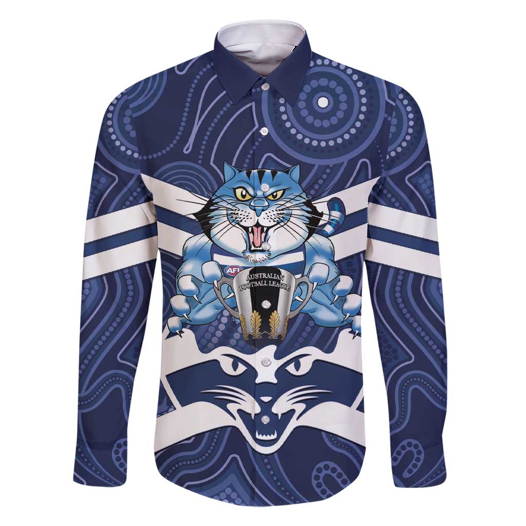 AFL Cats Football Personalised Family Matching Short Sleeve Bodycon Dress and Hawaiian Shirt Final Geelong Premiers Trophy Aboriginal - Vibe Hoodie