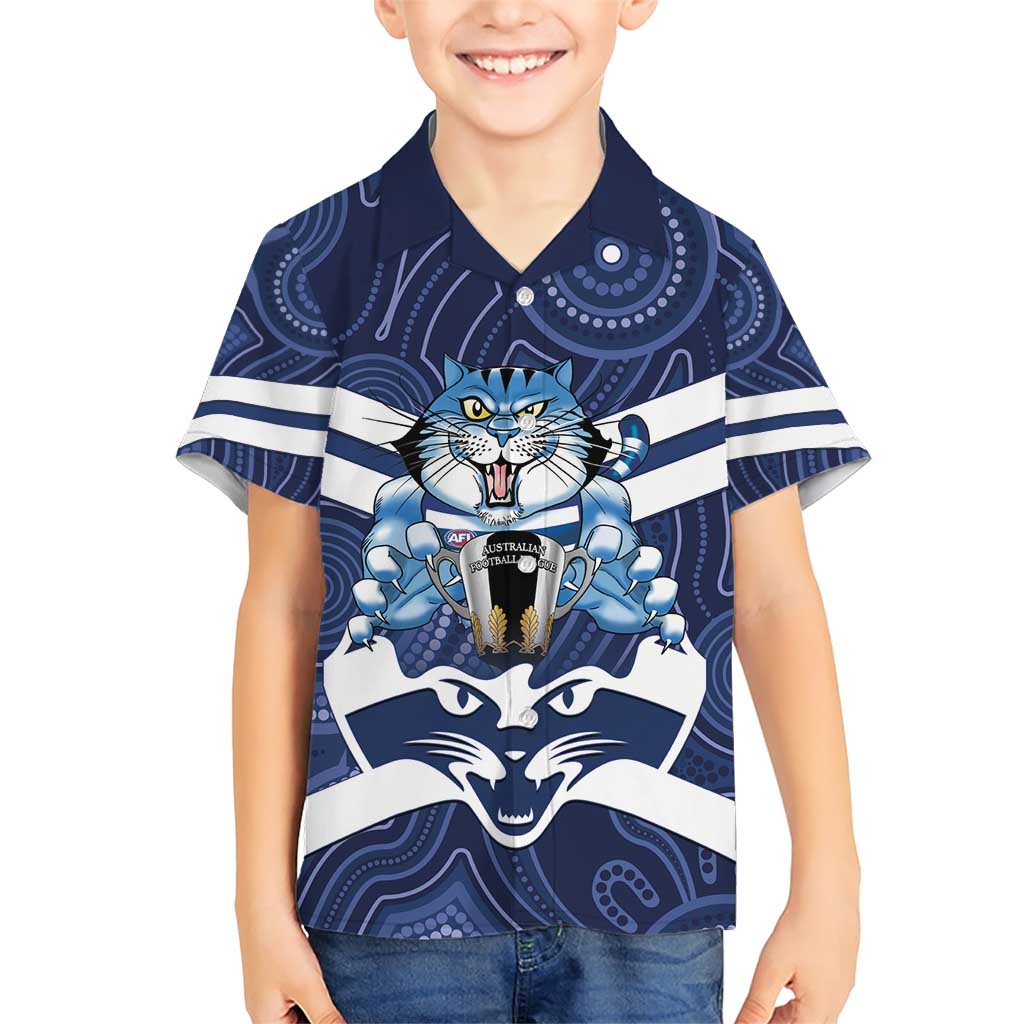 AFL Cats Football Personalised Family Matching Short Sleeve Bodycon Dress and Hawaiian Shirt Final Geelong Premiers Trophy Aboriginal - Vibe Hoodie
