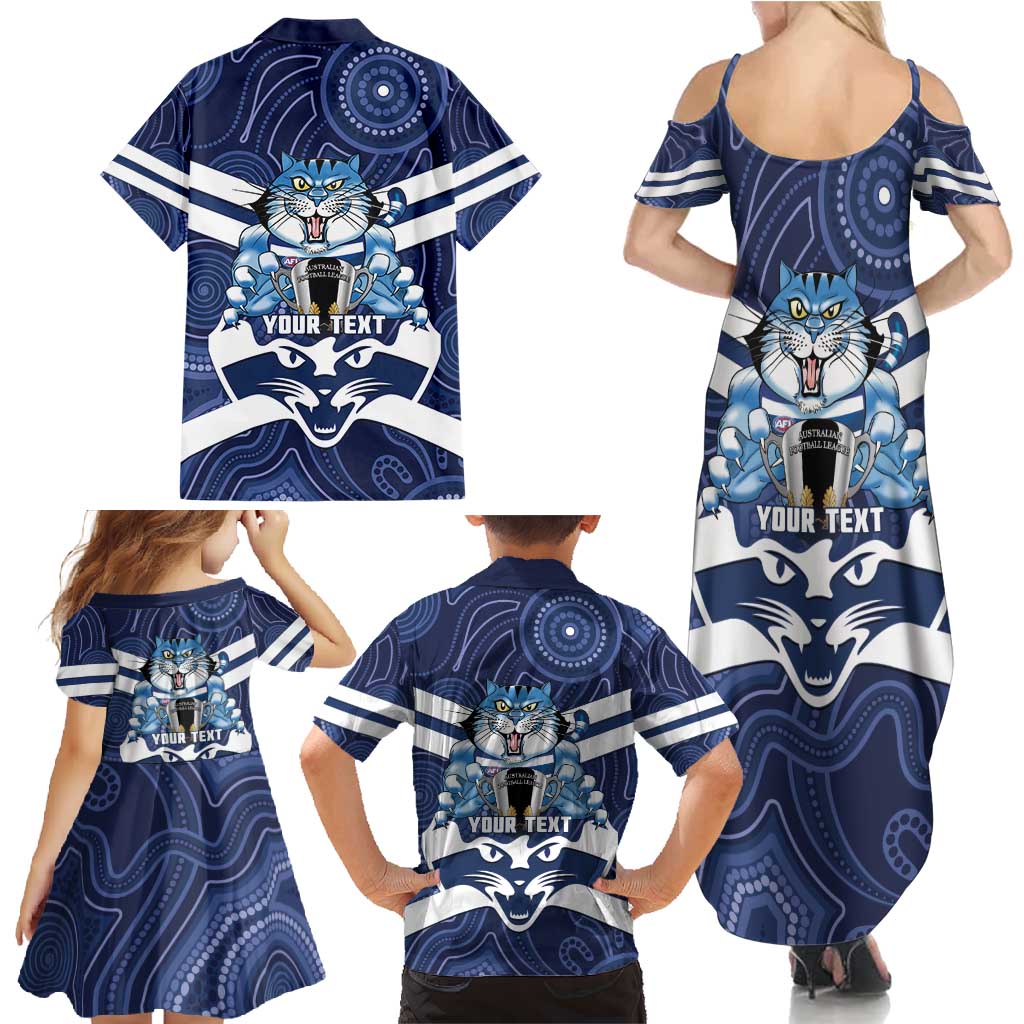 AFL Cats Football Personalised Family Matching Summer Maxi Dress and Hawaiian Shirt Final Geelong Premiers Trophy Aboriginal - Vibe Hoodie