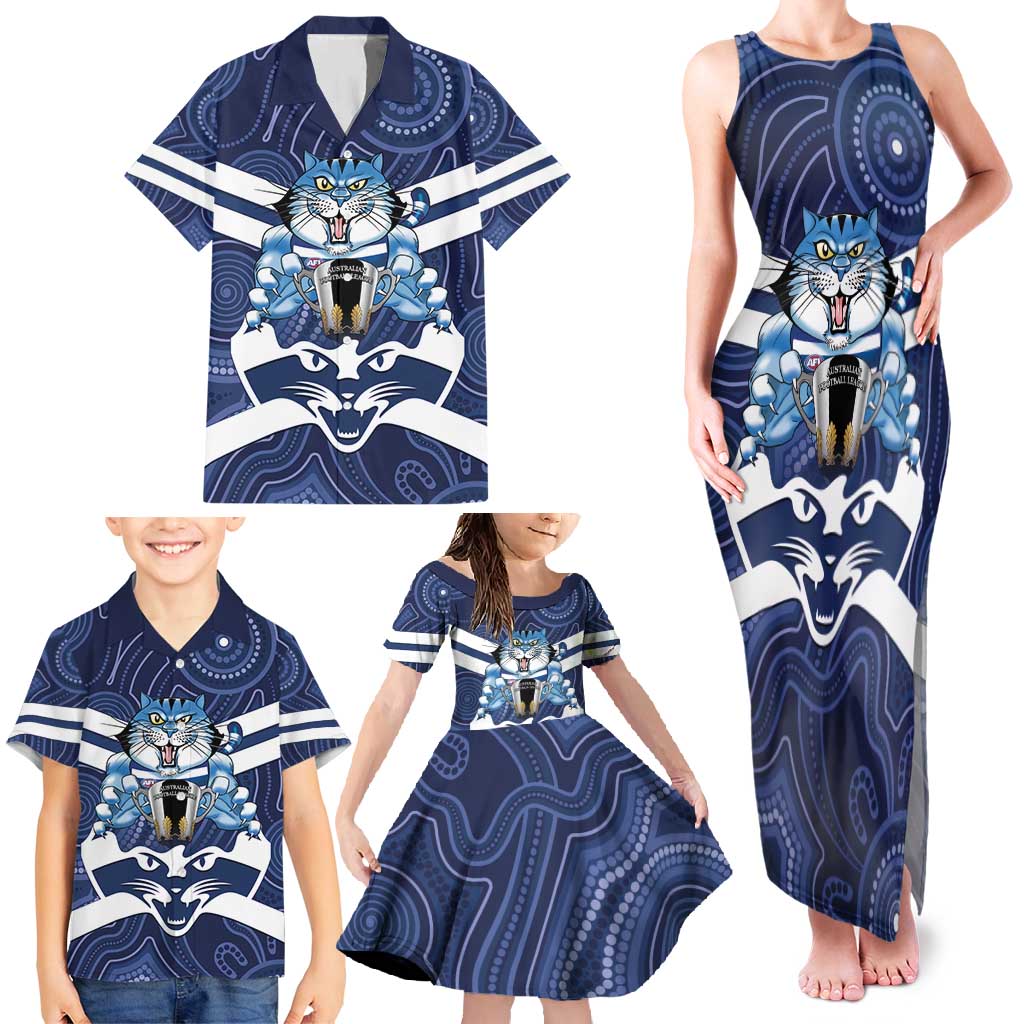 AFL Cats Football Personalised Family Matching Tank Maxi Dress and Hawaiian Shirt Final Geelong Premiers Trophy Aboriginal - Vibe Hoodie