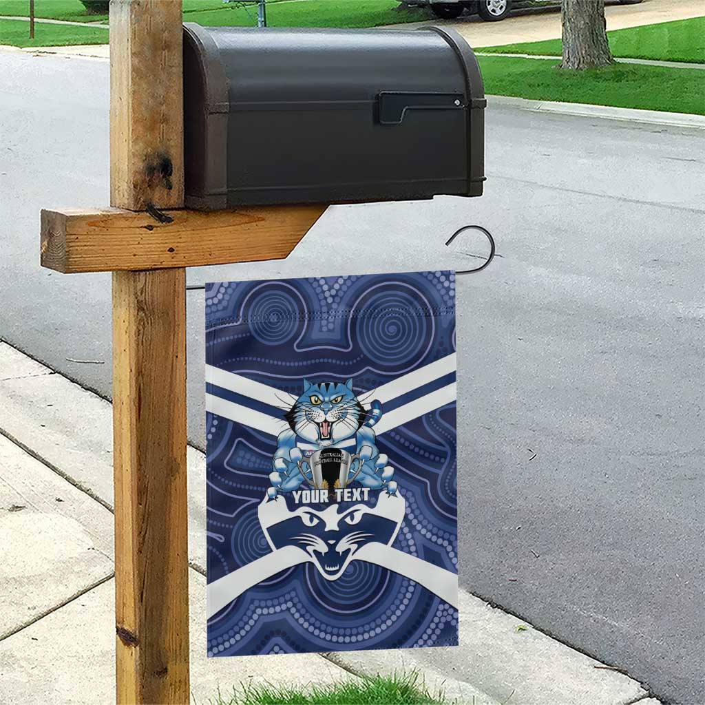 AFL Cats Football Personalised Garden Flag Final Geelong Premiers Trophy Aboriginal - Vibe Hoodie