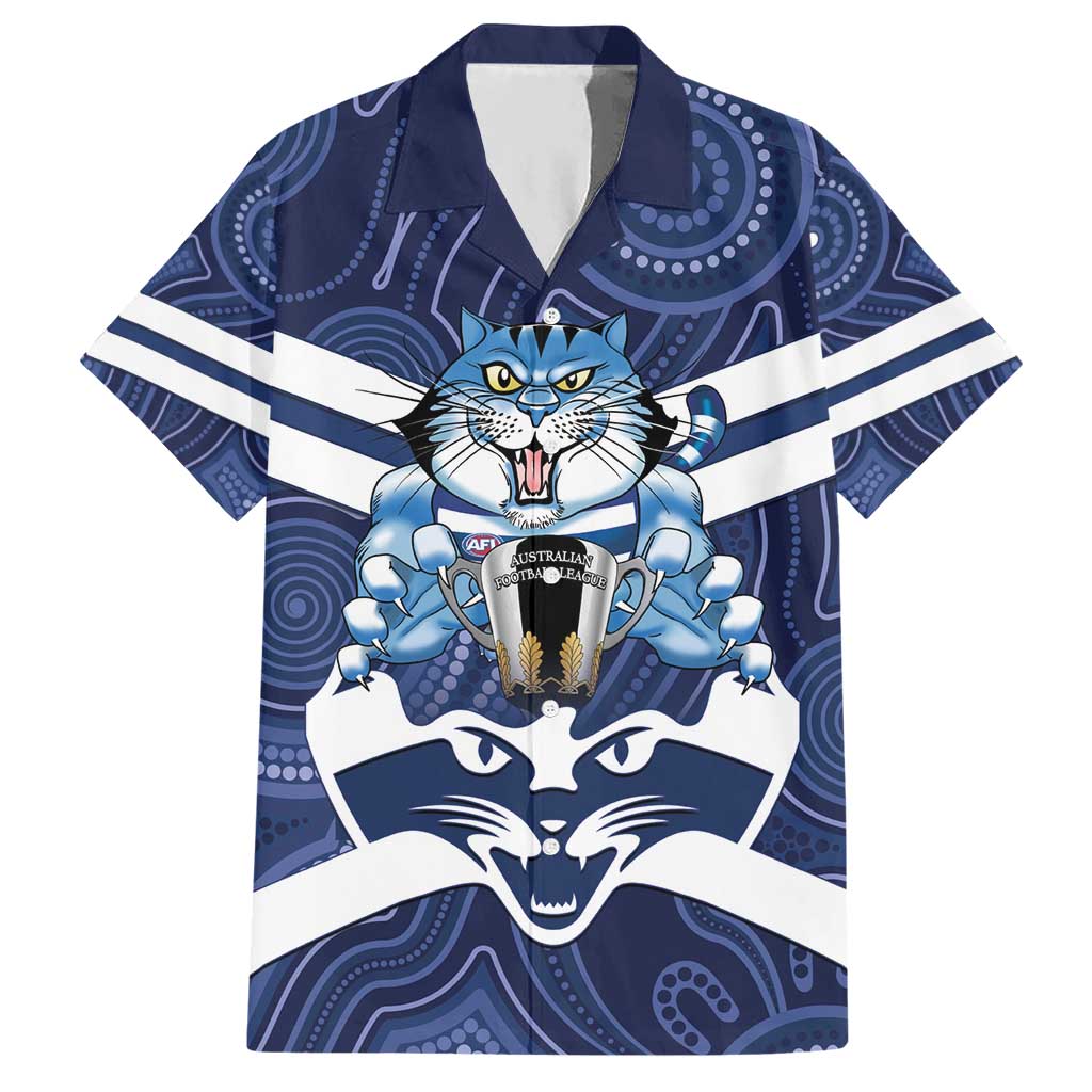 AFL Cats Football Personalised Hawaiian Shirt Final Geelong Premiers Trophy Aboriginal - Vibe Hoodie