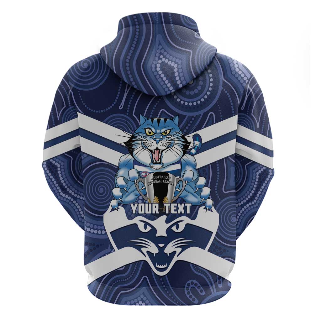 AFL Cats Football Personalised Hoodie Final Geelong Premiers Trophy Aboriginal - Vibe Hoodie