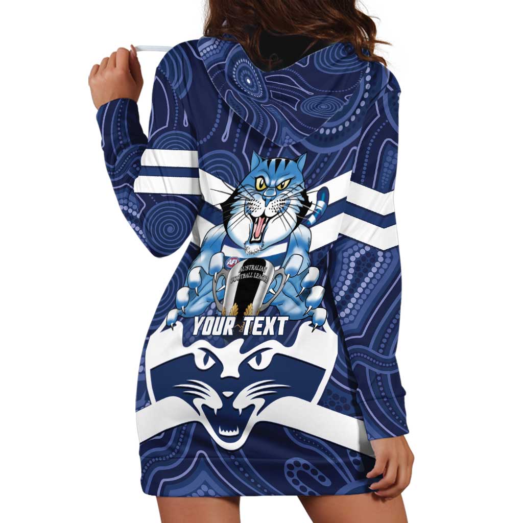 AFL Cats Football Personalised Hoodie Dress Final Geelong Premiers Trophy Aboriginal - Vibe Hoodie