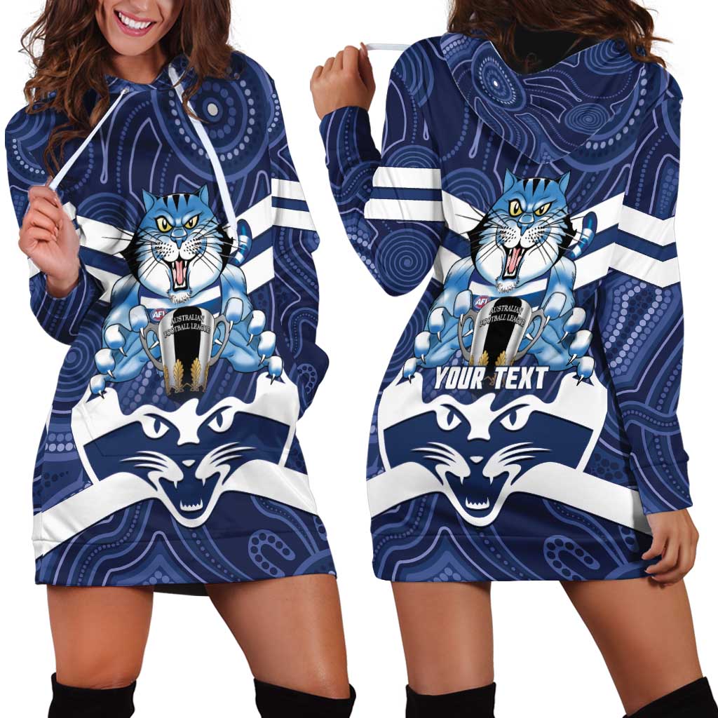 AFL Cats Football Personalised Hoodie Dress Final Geelong Premiers Trophy Aboriginal - Vibe Hoodie