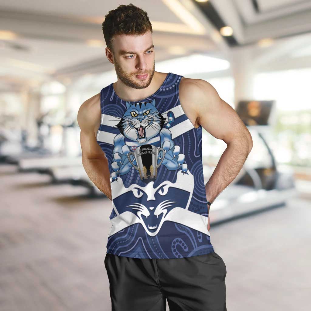 AFL Cats Football Personalised Men Tank Top Final Geelong Premiers Trophy Aboriginal - Vibe Hoodie