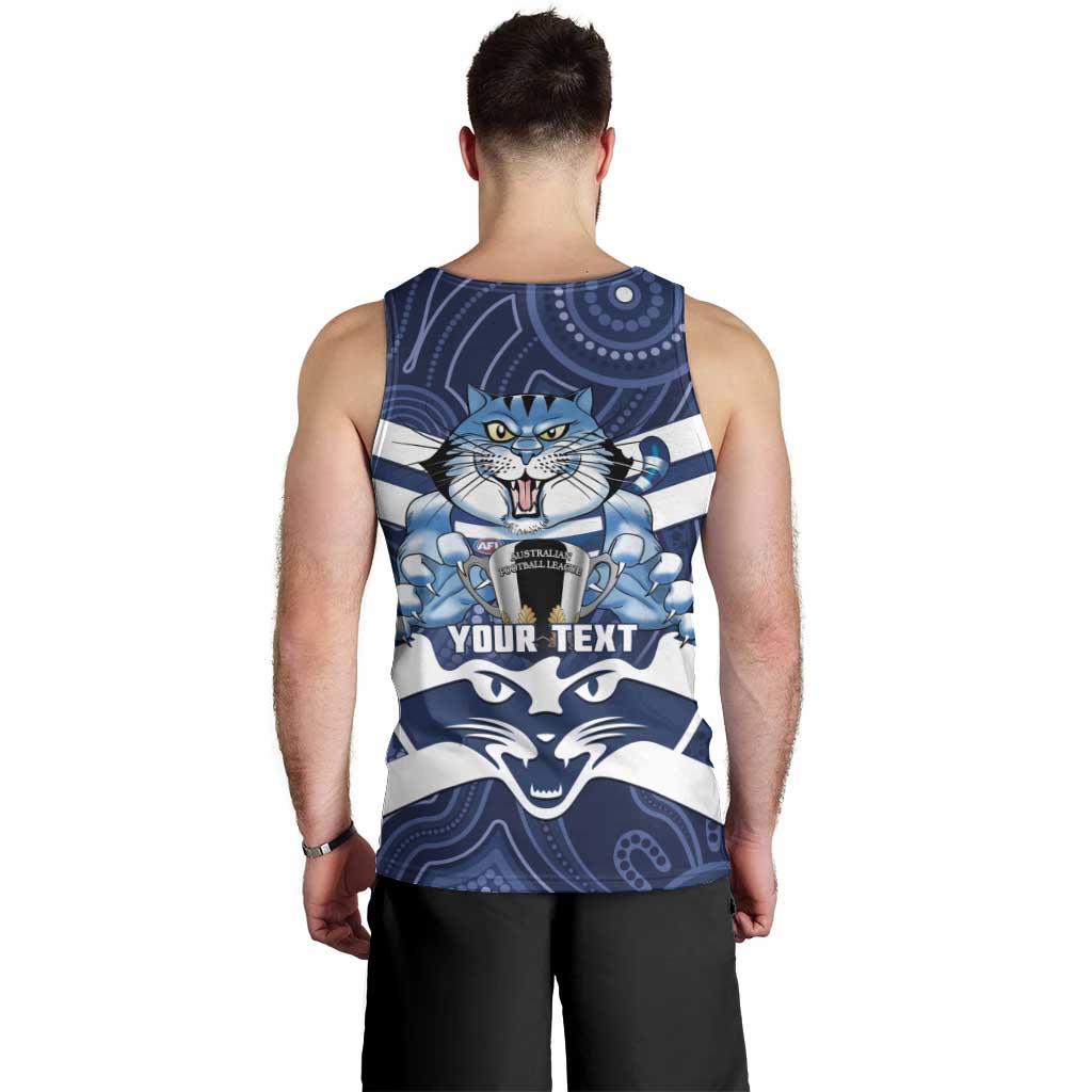 AFL Cats Football Personalised Men Tank Top Final Geelong Premiers Trophy Aboriginal - Vibe Hoodie
