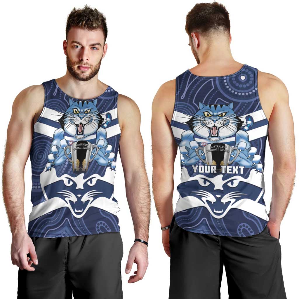 AFL Cats Football Personalised Men Tank Top Final Geelong Premiers Trophy Aboriginal - Vibe Hoodie