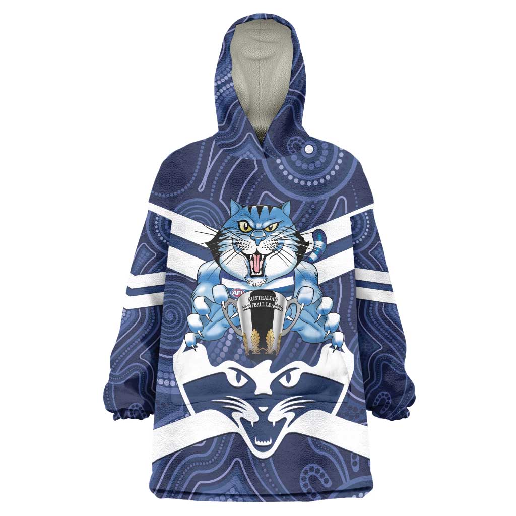 AFL Cats Football Personalised Wearable Blanket Hoodie Final Geelong Premiers Trophy Aboriginal - Vibe Hoodie