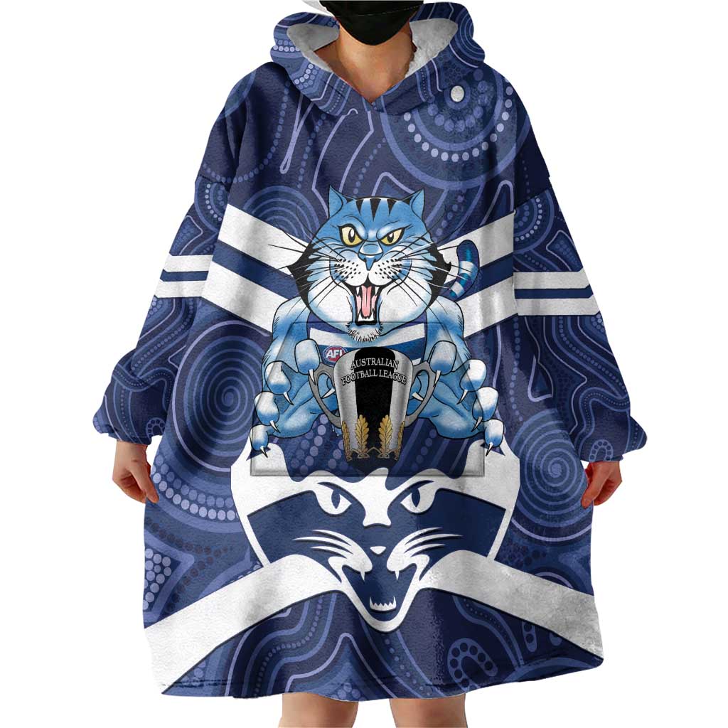 AFL Cats Football Personalised Wearable Blanket Hoodie Final Geelong Premiers Trophy Aboriginal - Vibe Hoodie